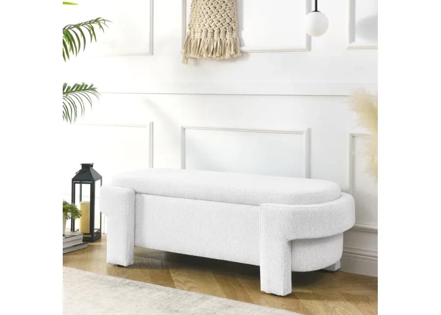 Linen Fabric Upholstered Bench With Large Storage Space For The Living Room, Entryway And Bed