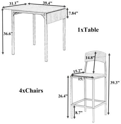 Merax 5-piece Counter Height Dining Table Set