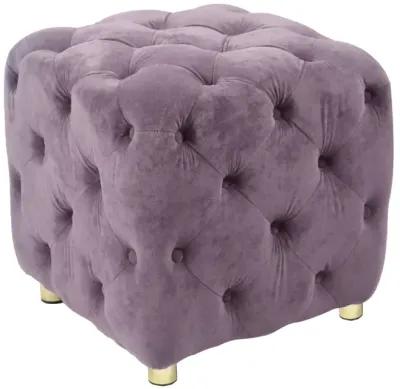 Modern Purple Velvet Ottoman, Small End Table, Footstool & Chair Set