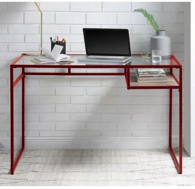 Yasin Desk, Red & Glass 92584