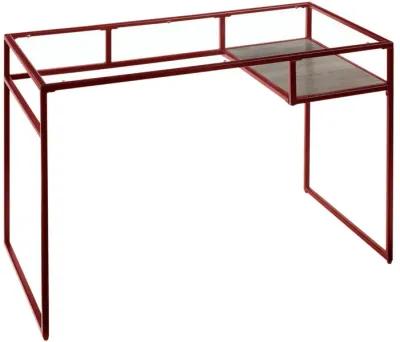 Yasin Desk, Red & Glass 92584