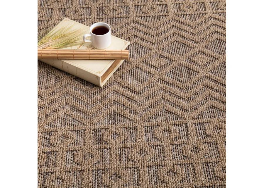 Designer Outdoor Rug with Modern Atzec Pattern