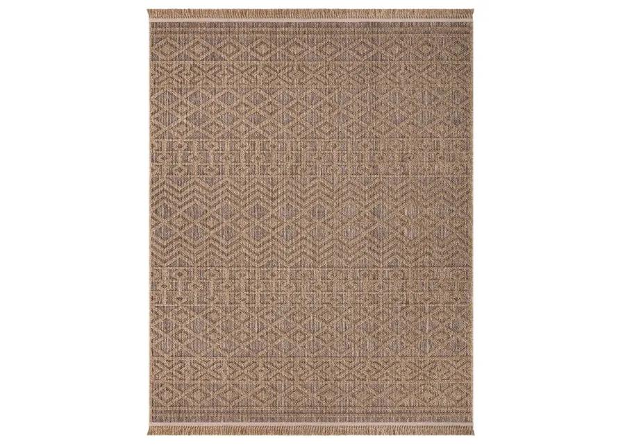 Designer Outdoor Rug with Modern Atzec Pattern