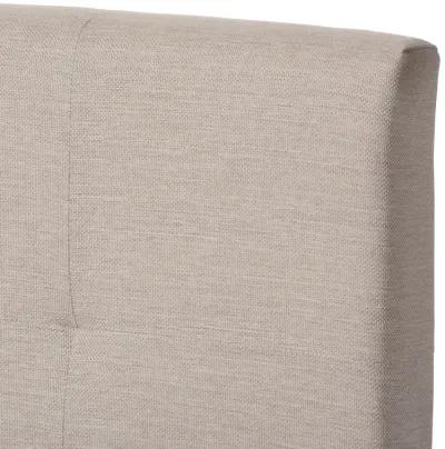 Baxton Studio Brookfield Modern Beige Fabric Upholstered Grid tufting Queen Size Bed