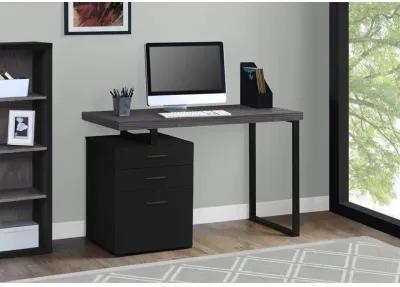 Monarch Specialties I 7411 Computer Desk, Home Office, Laptop, Left, Right Set-up, Storage Drawers, 48"L, Work, Metal, Laminate, Black, Grey, Contemporary, Modern