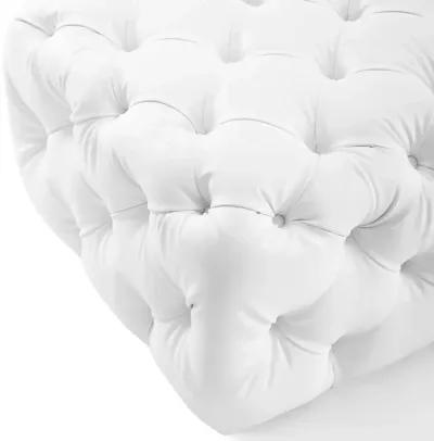 Amour Tufted Button Square Faux Leather Ottoman