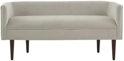 Gracie Mills Elfed Cream Velvet Accent Bench with Low Back