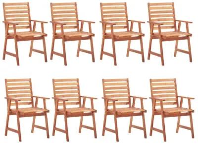 vidaXL Patio Dining Chairs 8 pcs with Cushions Solid Acacia Wood