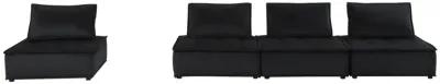 Anna Black Velvet 4 Piece Modular Sofa