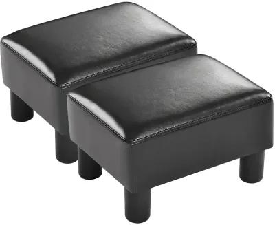 Small PU Leather Rectangular Seat Ottoman Footstool