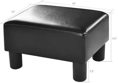 Small PU Leather Rectangular Seat Ottoman Footstool