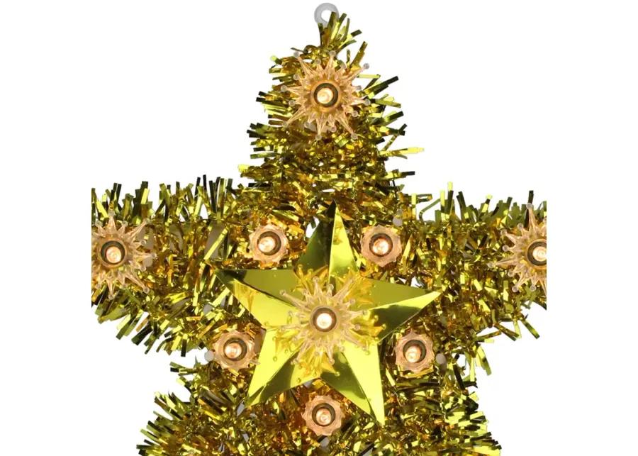 7" Lighted Gold Star Christmas Tree Topper - Clear Lights