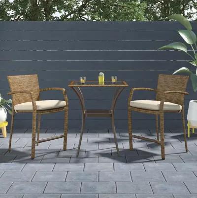 Gretna 3 Piece High Top Bistro Set with Cushion