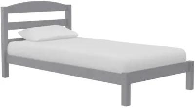 Buster Twin Bed with Wood Headboard, Gray