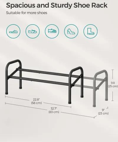 1-Tier Metal Shoe Rack Compact & Sturdy Storage Solution for Footwear