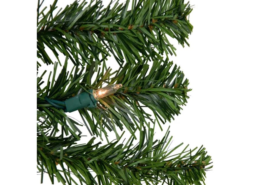 Pre-Lit Canadian Pine Artificial Christmas Wreath  48-Inch  Clear Lights