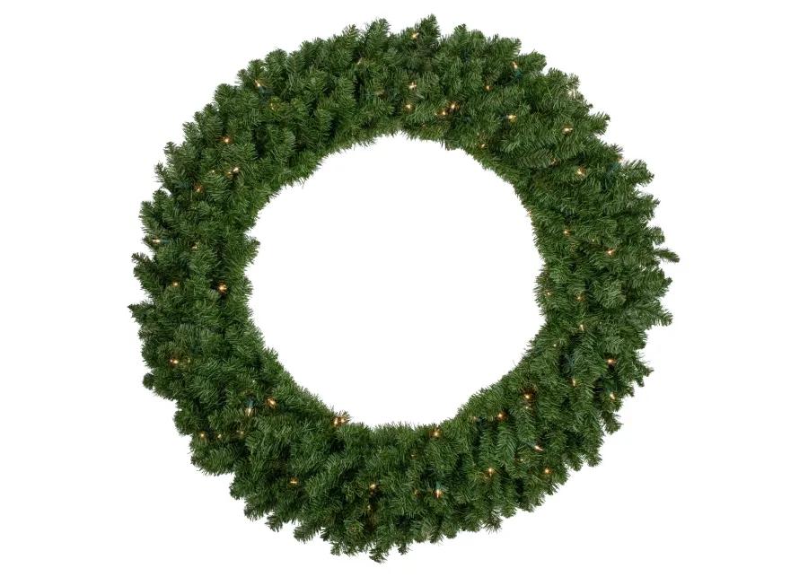 Pre-Lit Canadian Pine Artificial Christmas Wreath  48-Inch  Clear Lights