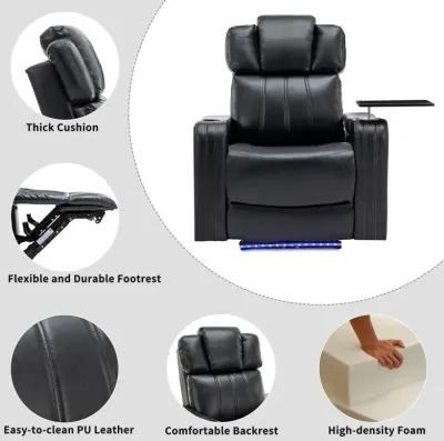 Home Theater Recliner with Speaker, LED Lights, USB Ports