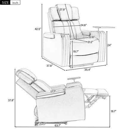 Home Theater Recliner with Speaker, LED Lights, USB Ports