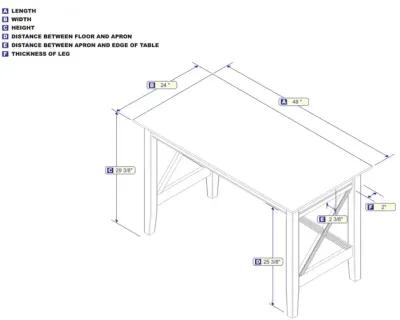 Atlantic Furniture X Design Desk with Surface Mount USB Charger in White