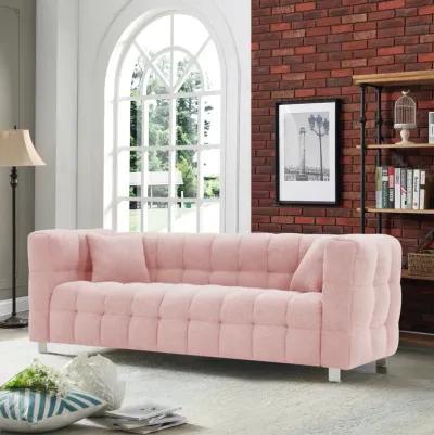 Pink Teddy Fleece Sofa Set with Throw Pillows