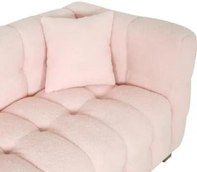 Pink Teddy Fleece Sofa Set with Throw Pillows