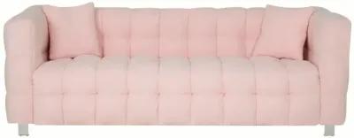 Pink Teddy Fleece Sofa Set with Throw Pillows