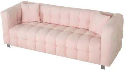 Pink Teddy Fleece Sofa Set with Throw Pillows