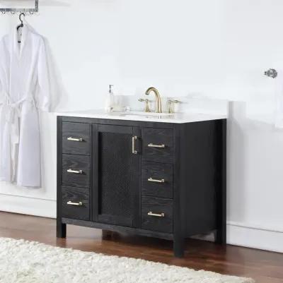 Altair 42 Single Bathroom Vanity Set in Black Oak without Mirror