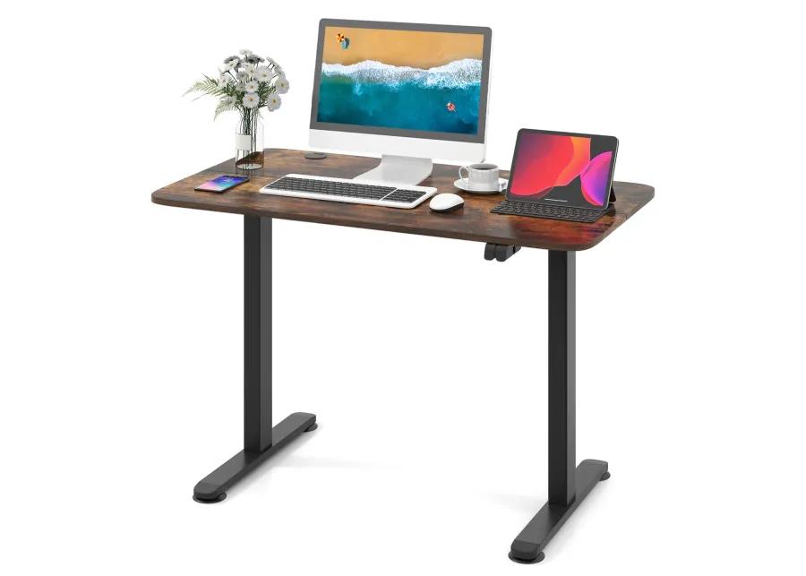 Costway Electric Standing Desk Height Adjustable Sit to Stand Computer Workstation Home Office Natural