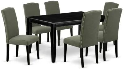 East West Furniture Dining Room Set Black, DUEN7-BLK-20