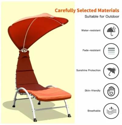 Hivvago Patio Hammock Chaise Lounger Chair with Canopy