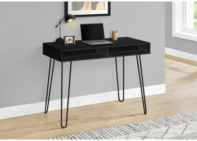 Monarch Specialties I 7771 Computer Desk, Home Office, Laptop, Left, Right Set-up, Storage Drawers, 40"L, Work, Metal, Laminate, Black, Contemporary, Modern