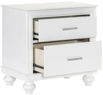 Modern Bedroom Furniture Two Drawers Nightstand 1pc White Finish Acrylic Crystal Drawers Wooden Furniture