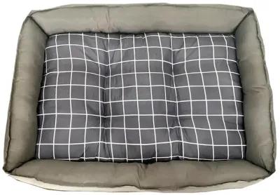 Grey Checker Dog Bed M