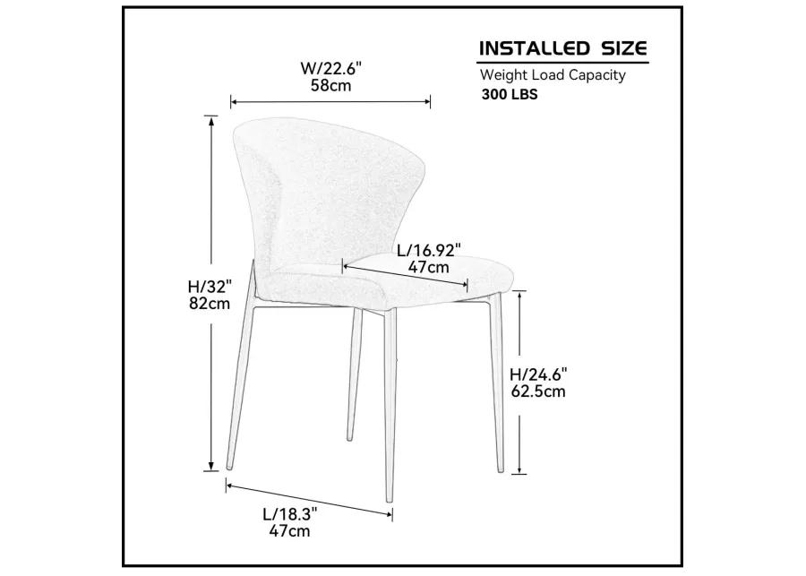 Dining Chairs set of 2, Upholstered Side Chairs, Adjustable Kitchen Chairs Accent Chair Cushion Upholstered Seat with Metal Legs for Living Room