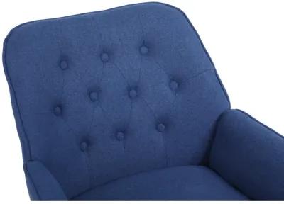 Modern Mid Century Chair Velvet Sherpa Armchair For Living Room Bedroom Office Easy Assemble(Blue)