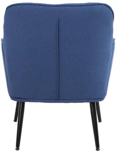 Modern Mid Century Chair Velvet Sherpa Armchair For Living Room Bedroom Office Easy Assemble(Blue)