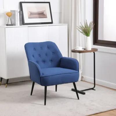 Modern Mid Century Chair Velvet Sherpa Armchair For Living Room Bedroom Office Easy Assemble(Blue)