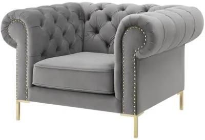 Inspired Home Zuleyka Velvet Chesterfield Club Chair