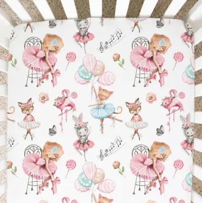 Super Soft Fitted Crib Sheet - Ballerinas