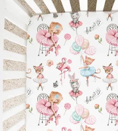 Super Soft Fitted Crib Sheet - Ballerinas