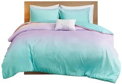 Gracie Mills Dagny Whimsical Ombre Glitter Reversible Duvet Cover Set