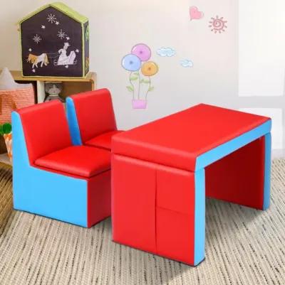 Hivvago Multi-functional Kids Sofa Table Chair Set