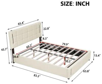 Merax Platform Bed with Hydraulic Storage System and LED Light