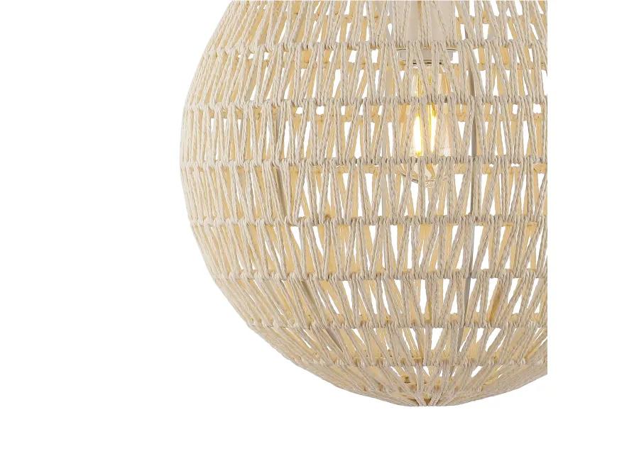 Luna Bohemian Modern Woven Rattaniron LED Pendant