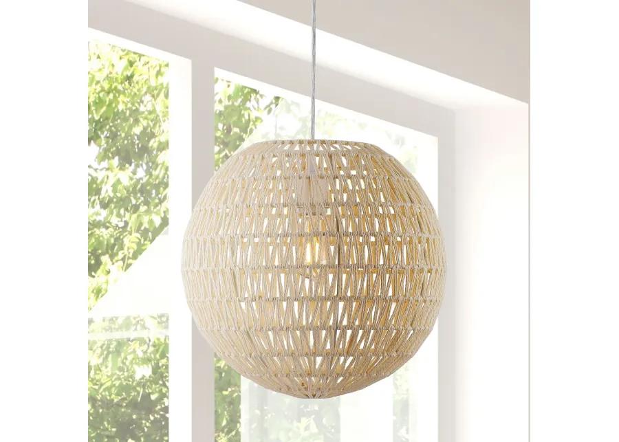 Luna Bohemian Modern Woven Rattaniron LED Pendant