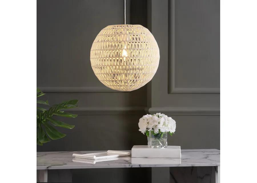 Luna Bohemian Modern Woven Rattaniron LED Pendant