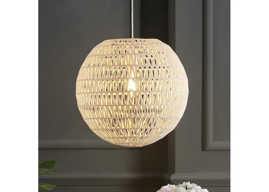 Luna Bohemian Modern Woven Rattaniron LED Pendant