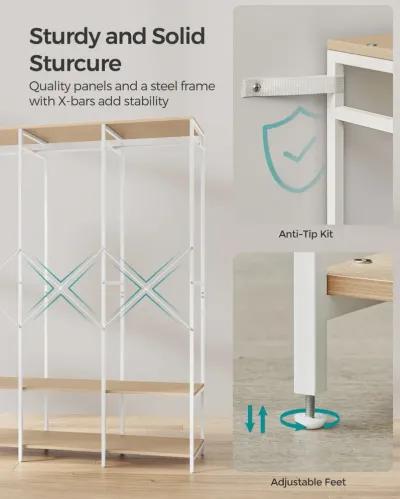 3-Column Clothes Rack with Multiple Hanging Rods for Maximum Storage Space